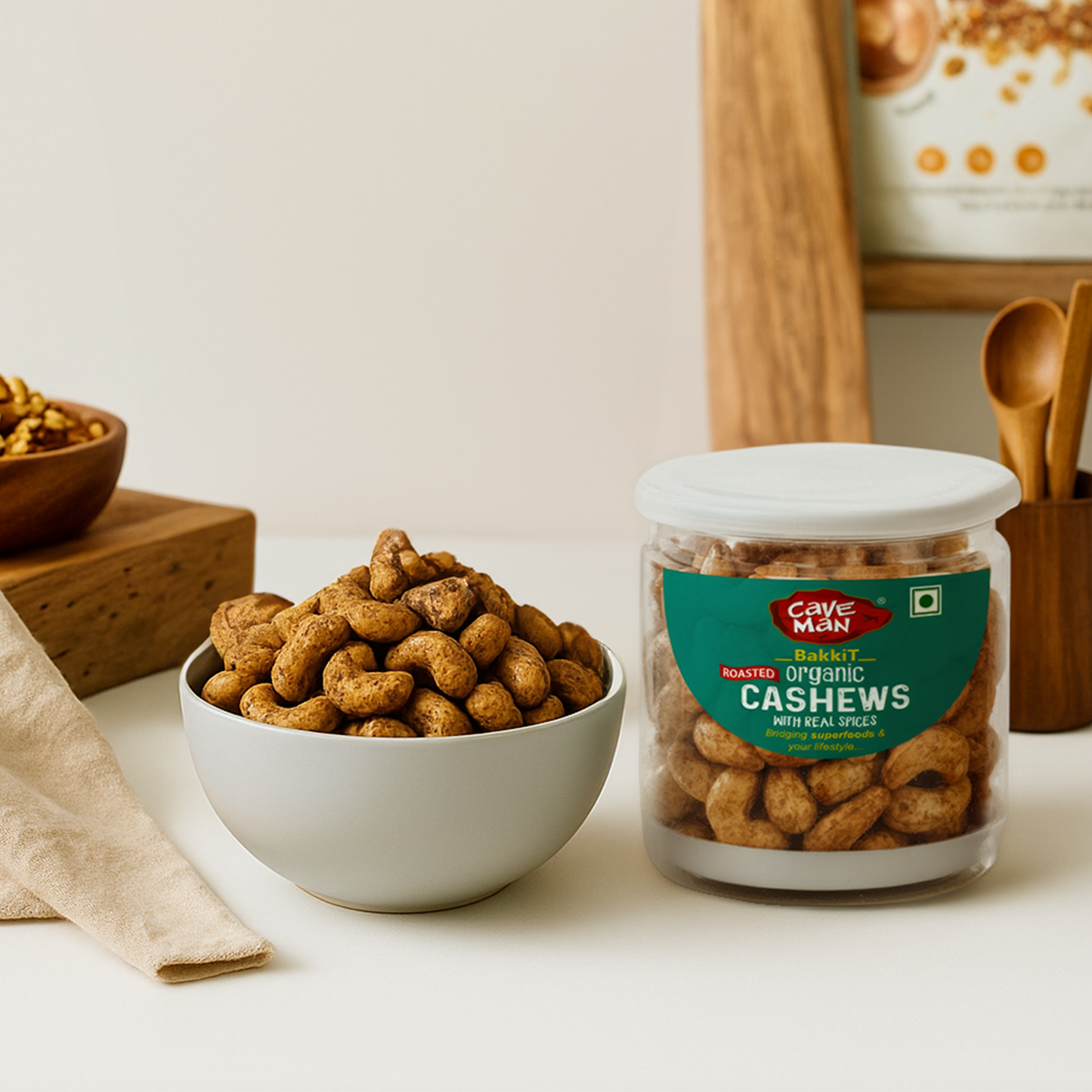 CaveMan Organic Roasted Cashews 200gm