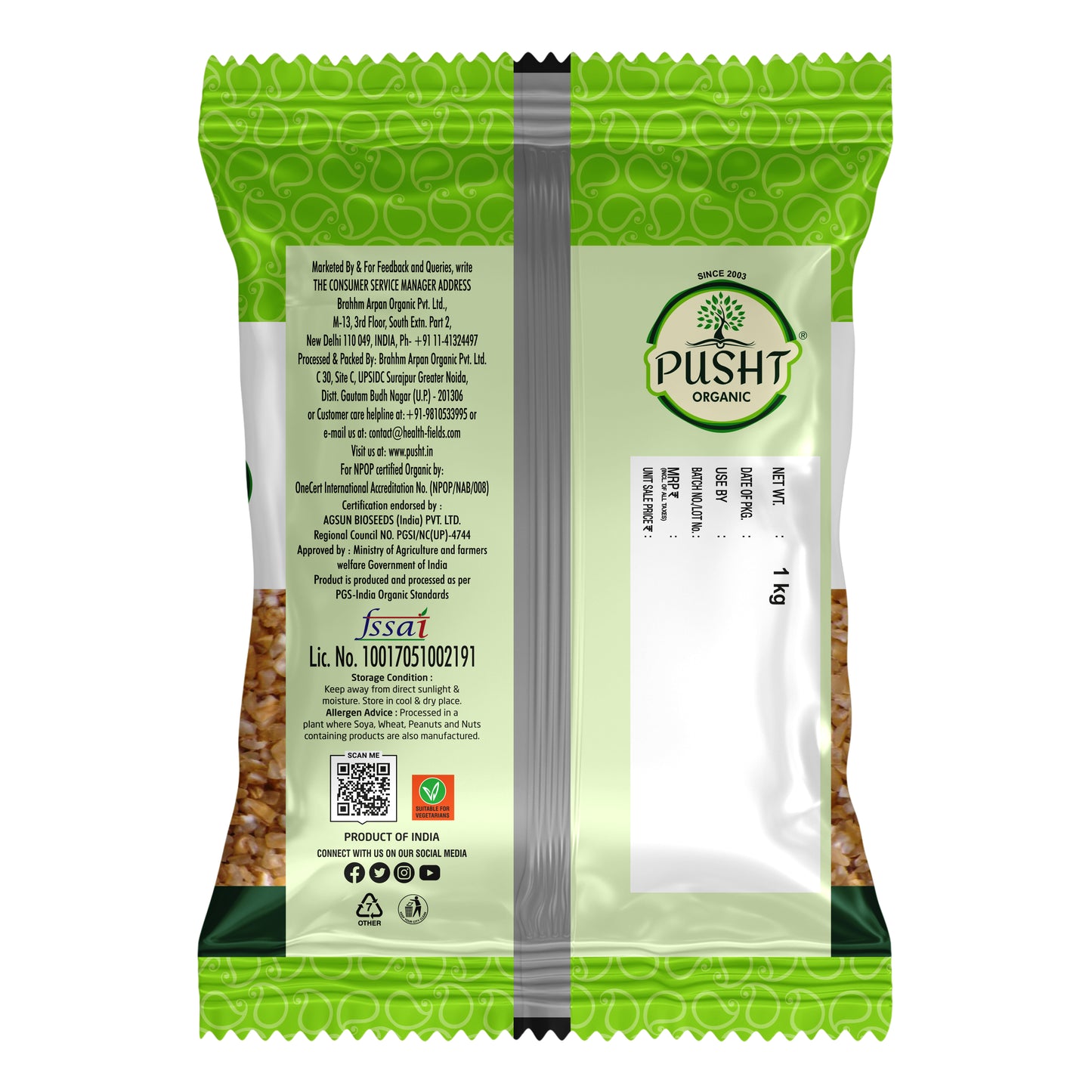 Pusht Organic Moong Dhuli