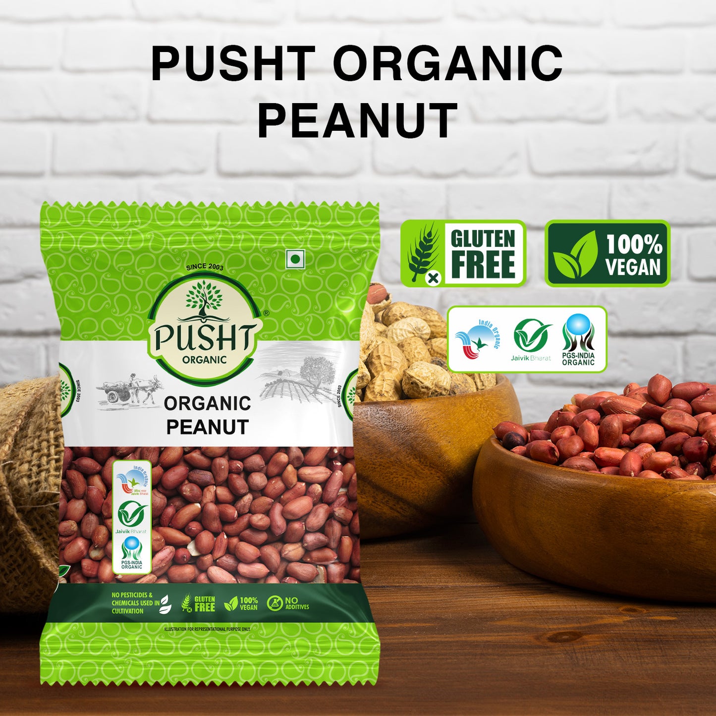 Pusht Organic Peanut 500gm