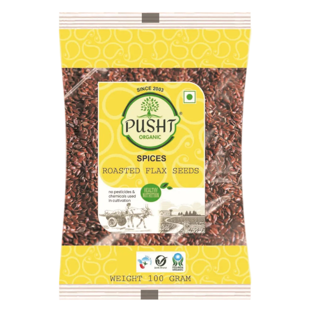 Pusht Organic Roasted flax seeds 100gm