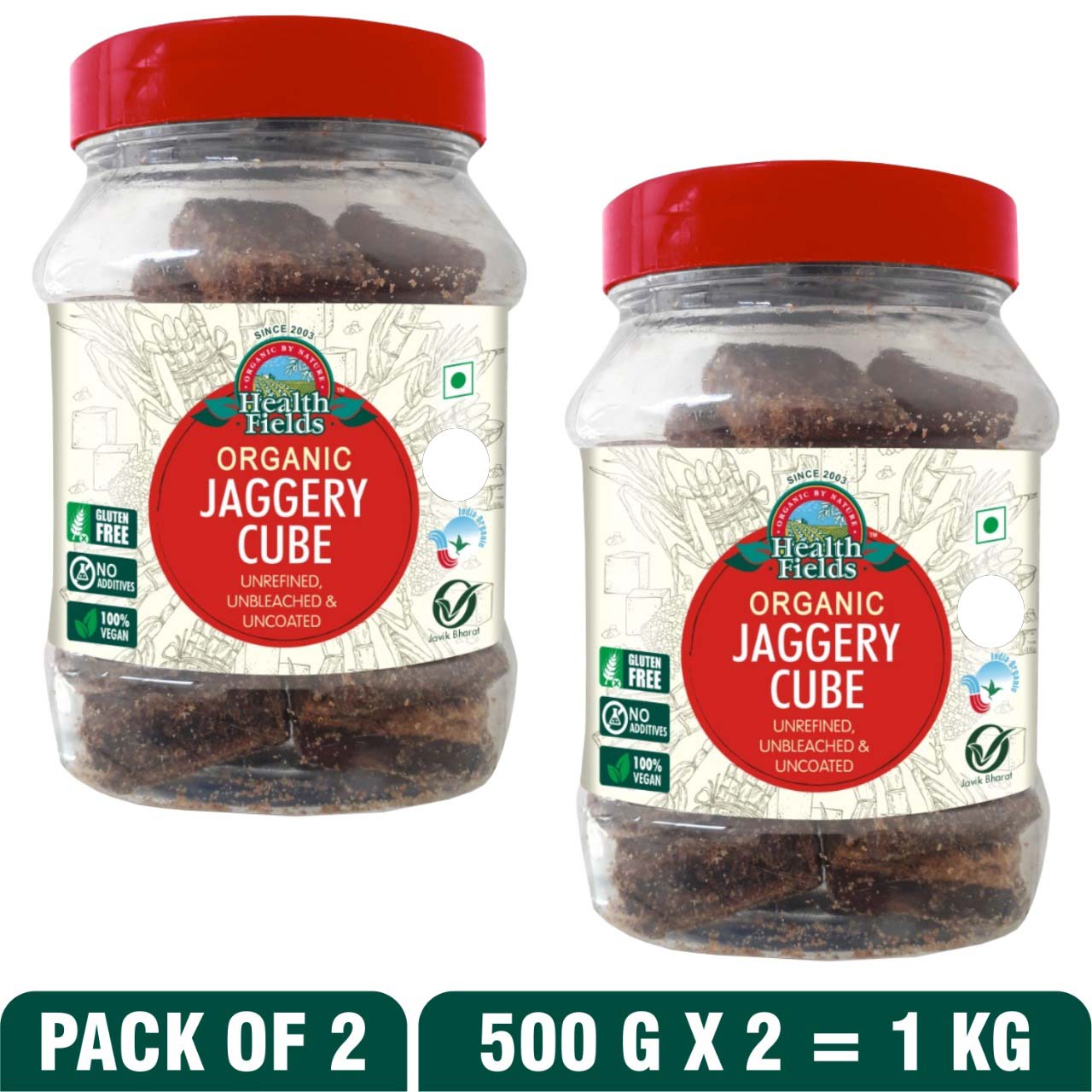 Health Fields Organic Jaggery Cube - 500Gm
