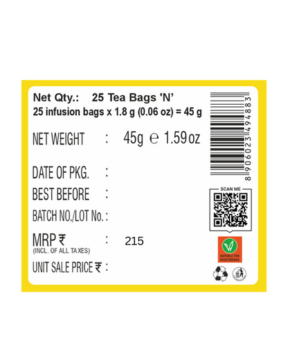 HealthFields Wellness Organic Tulsi Green Tea Select | 25 Tea Bags