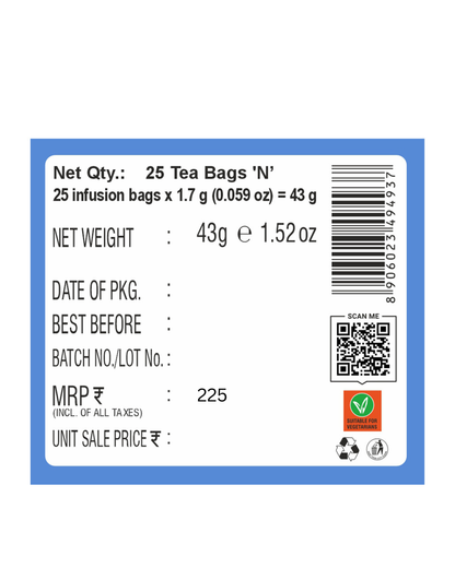 HealthFields Organic Tummy Relax | Herbal Infusion Tea | 25 Tea Bags