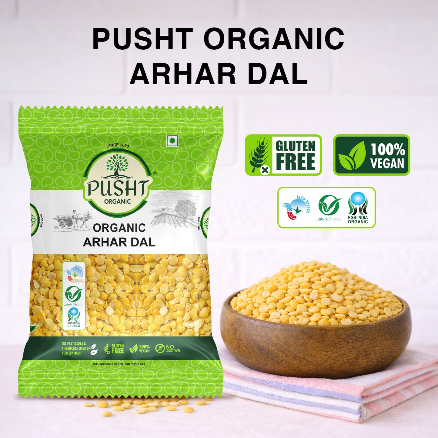 Pusht Organic Arahar Dal