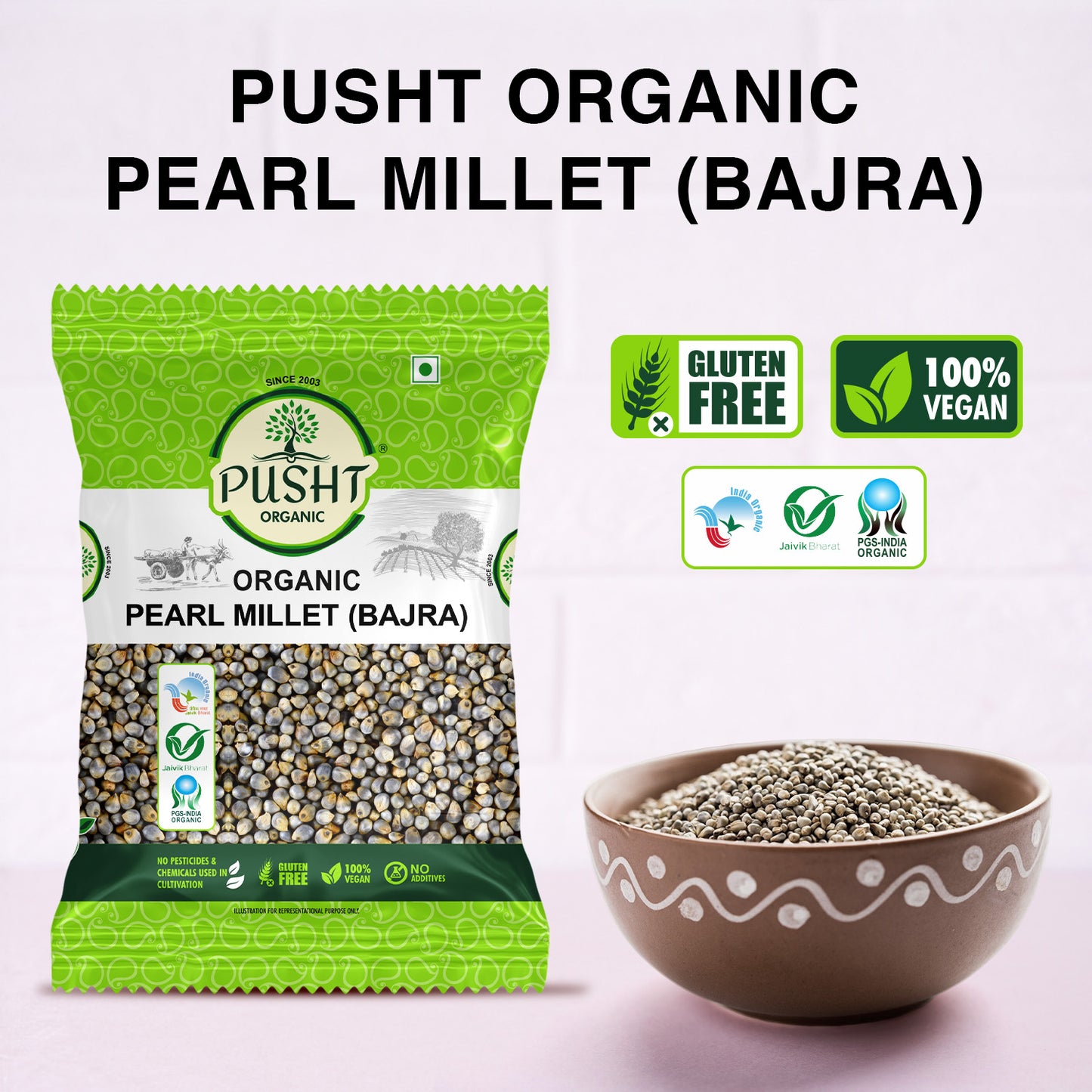 Pusht Organic Pearl (Bajra)Millet