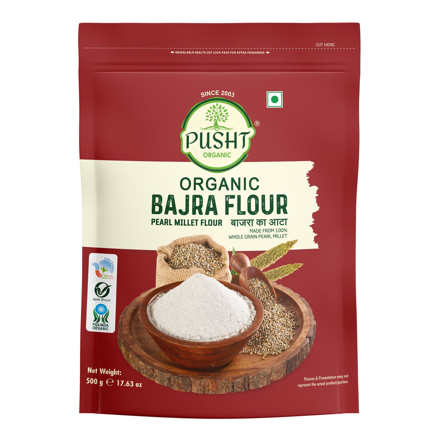 Pusht Organic Bajra flour 500gm