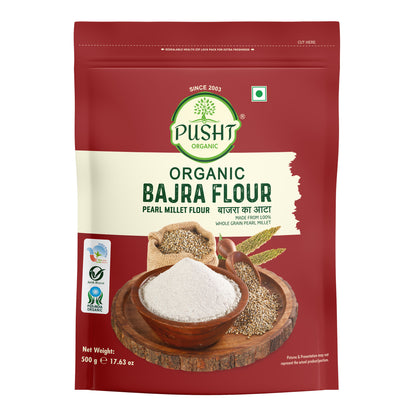 Pusht Organic Pearl Bajra Flour 500Gm (1500Gm , Pack Of 3)