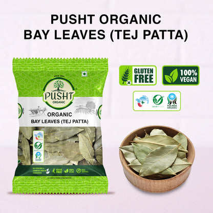 Pusht Organic Bay Leaves(Tej Patta) 25gm