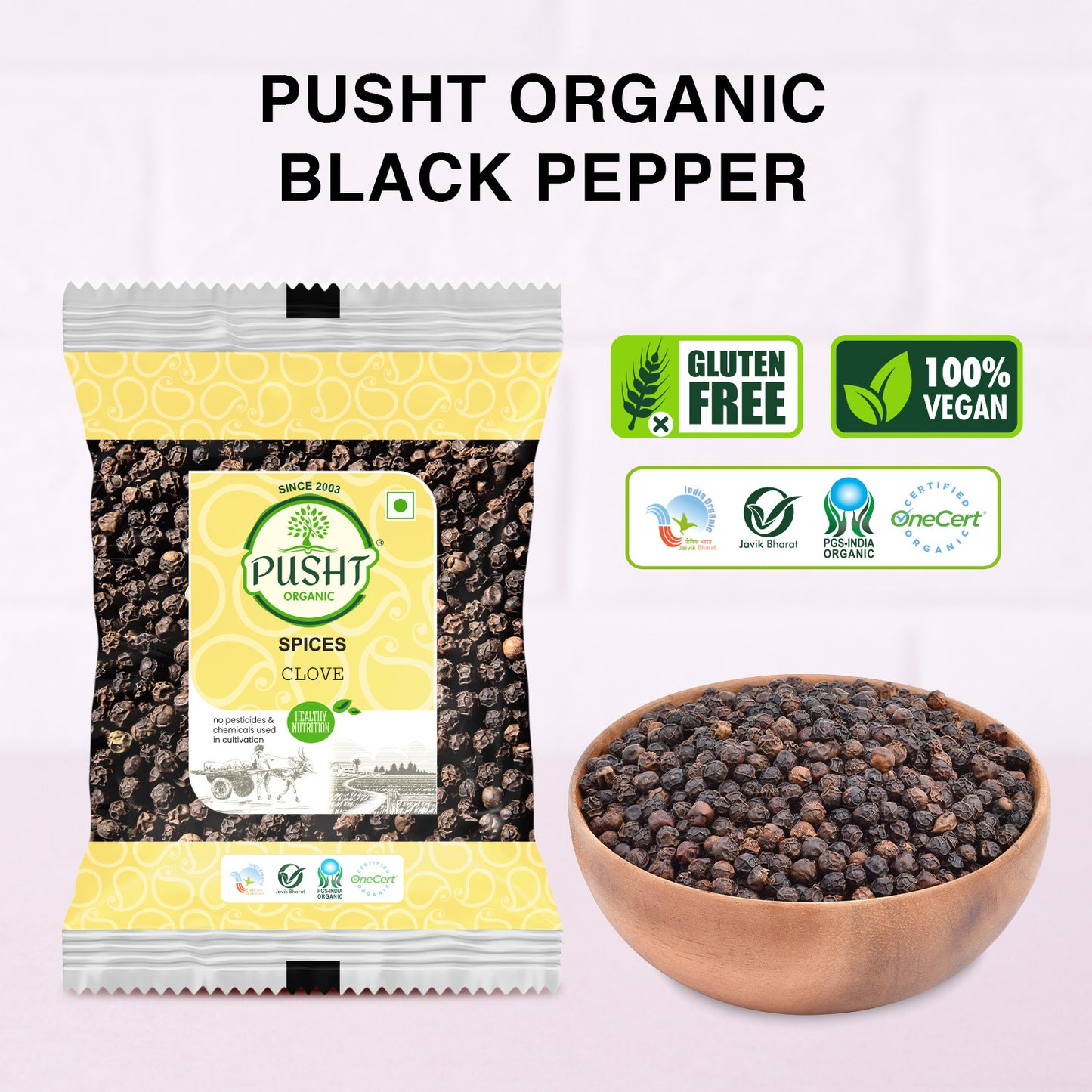 Pusht Organic Black pepper 100g