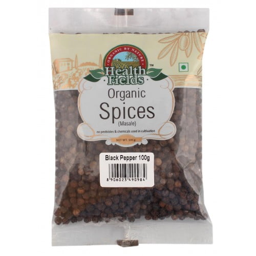 Health Fields Organic Black Pepper (Kali Mirch) - 100Gm