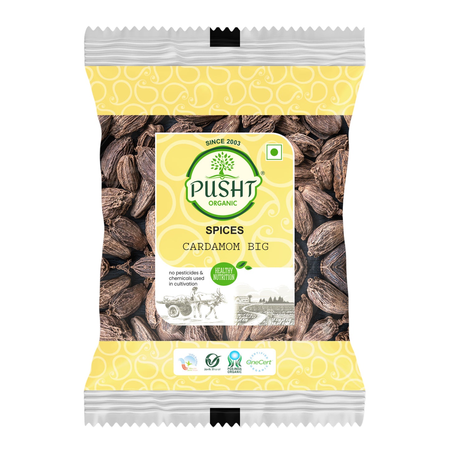 Pusht Organic Cardamom Big 50gm
