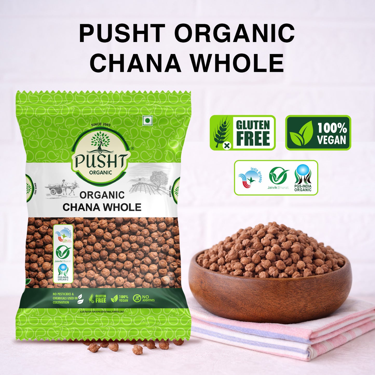 Pusht Organic Chana Whole