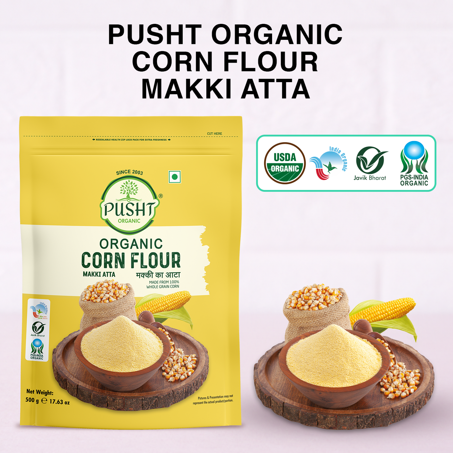 Pusht Organic Corn Flour 500gm