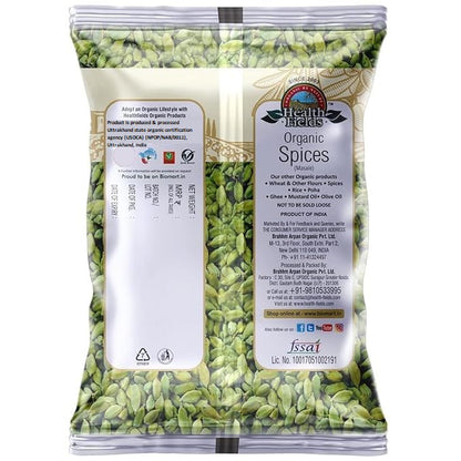 Health Fields Organic Green Cardamom (Hari Elaichi) - 50 Gm