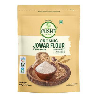 Pusht Organic Jowar Flour (Sorghum Flour) 500gm