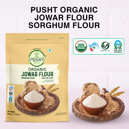 Pusht Organic Jowar Flour (Sorghum Flour) 500gm