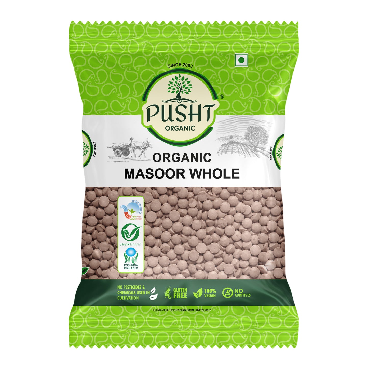 Pusht Organic Masoor whole