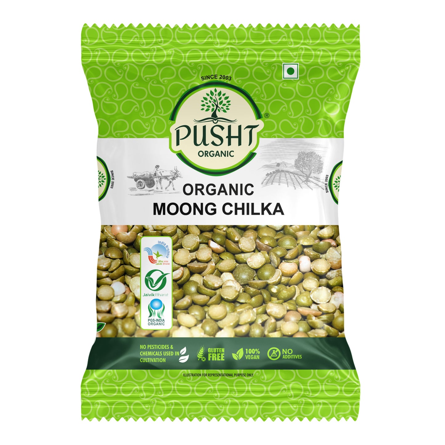 Pusht Organic Moong Chilka Dal