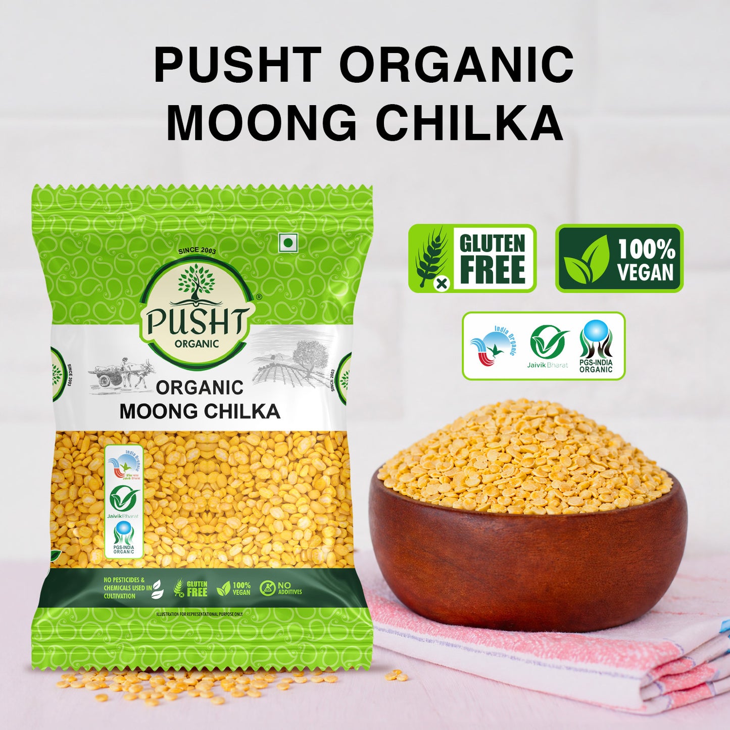 Pusht Organic Moong Dhuli Dal