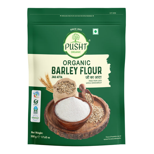 Pusht Organic Barley Flour (Jau Ka Atta) 500Gm , 1500Gm Pack Of 3