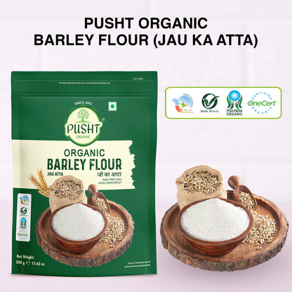 Pusht Organic Barley Flour (Jau Ka Atta) 500Gm , 1500Gm Pack Of 3
