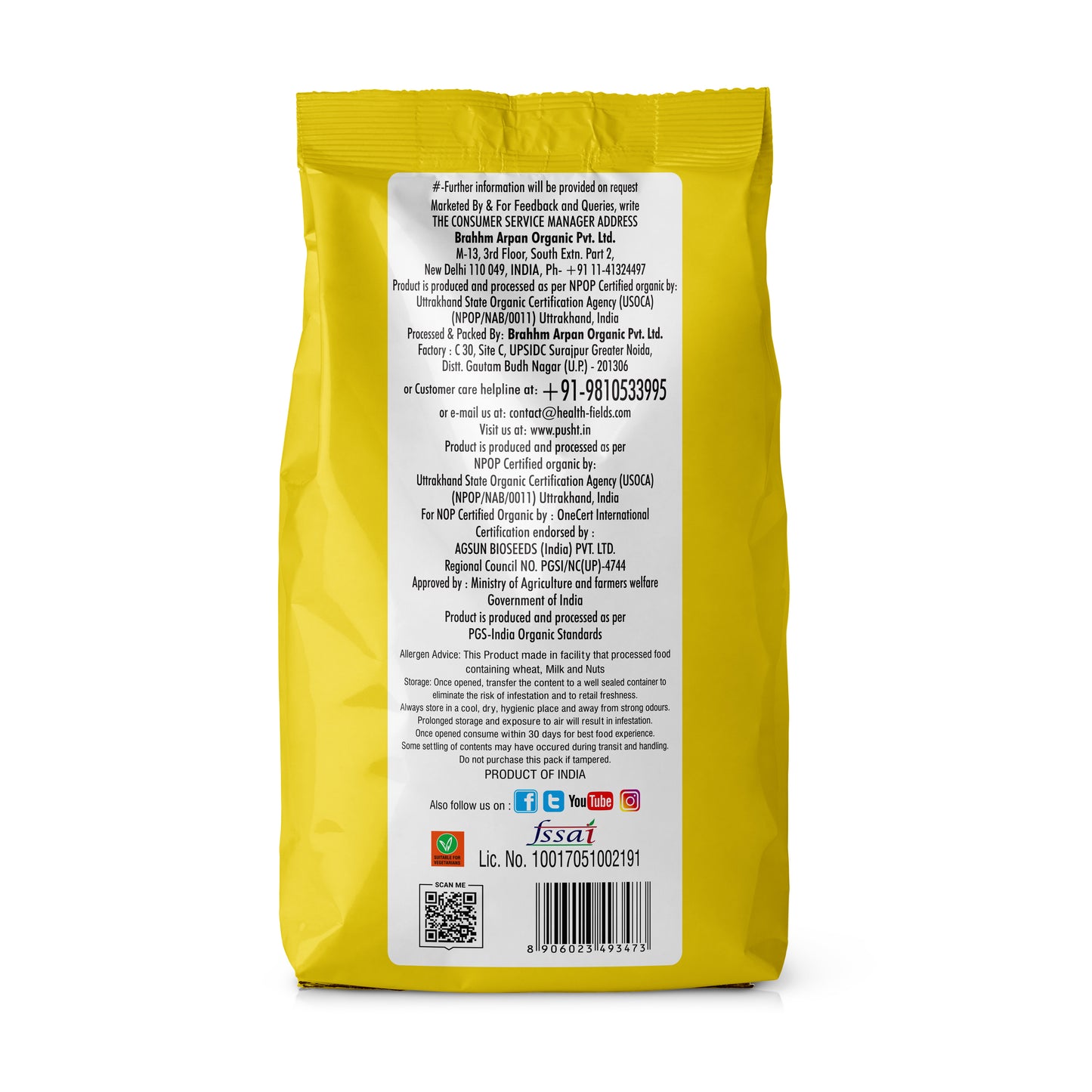Pusht Organic Besan 500gm