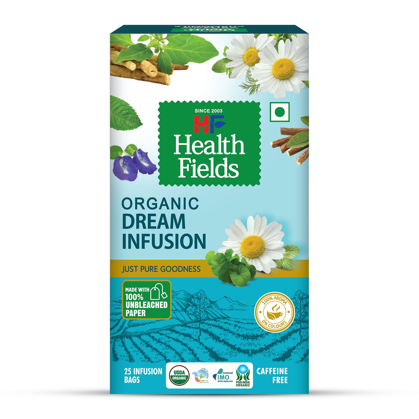 HealthFields Organic Dream Infusion | Caffeine Free | 25 Tea Bags