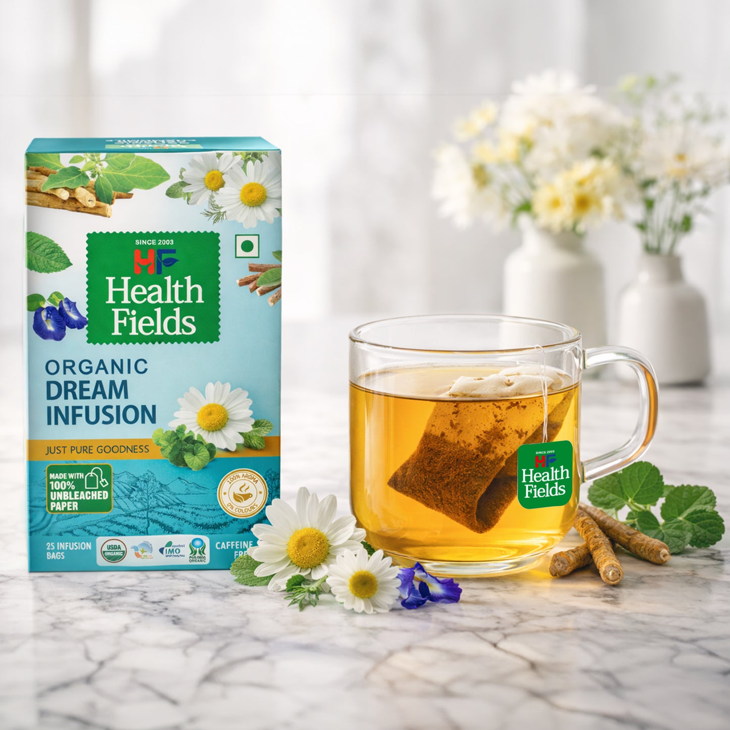HealthFields Organic Dream Infusion | Caffeine Free | 25 Tea Bags