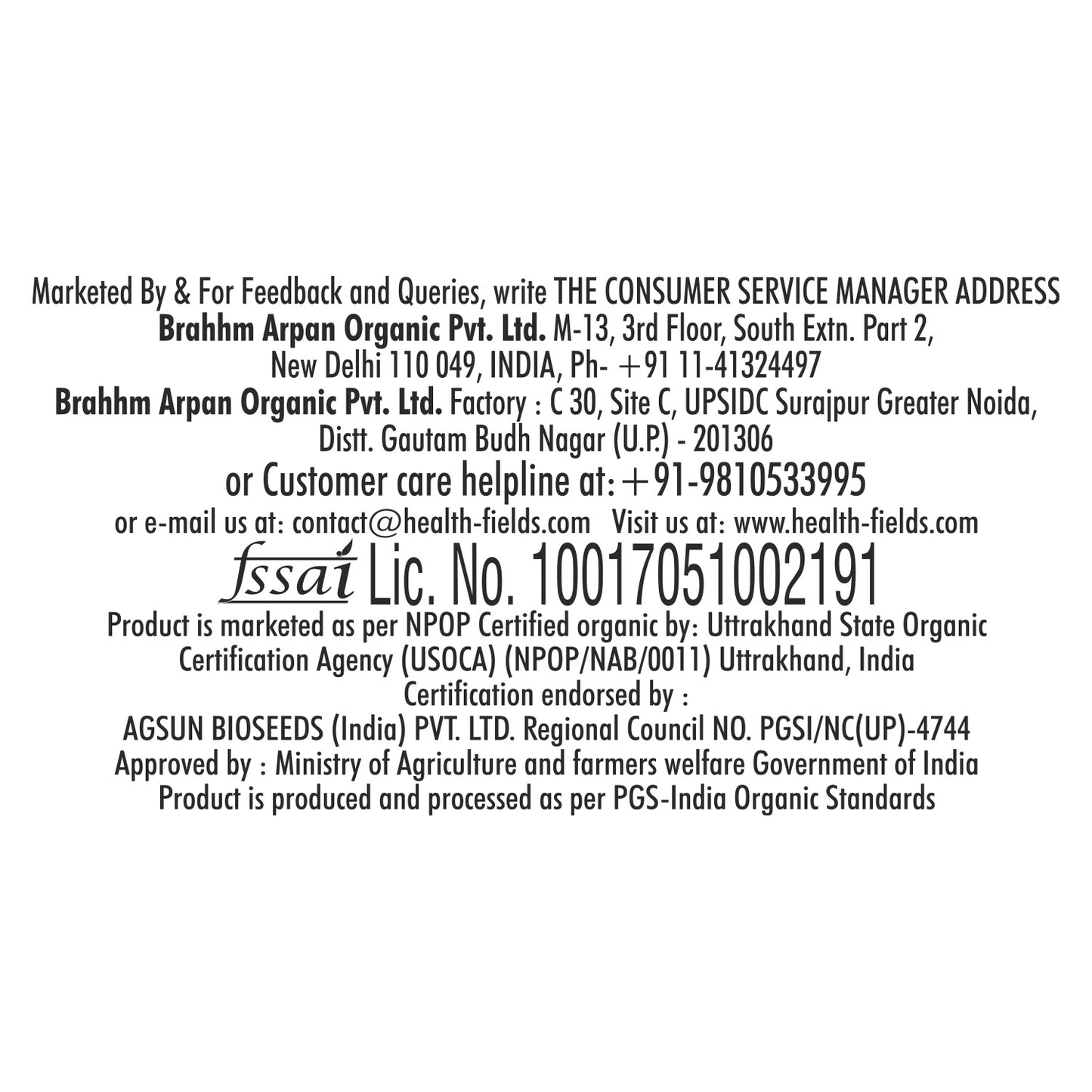 Health Fields Organic Rozana Honey - 500G