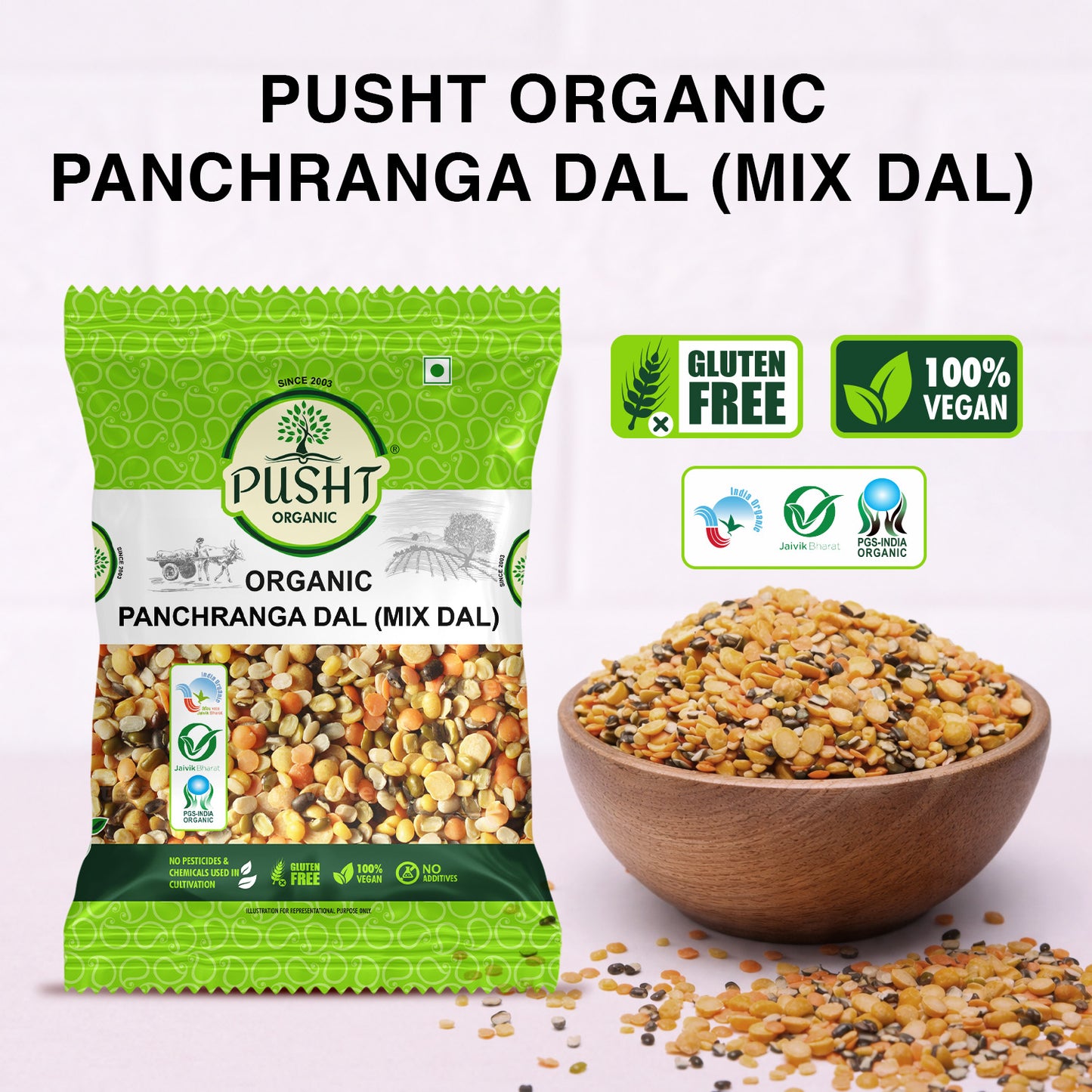Pusht Organic Panchranga Dal (Mix Dal)
