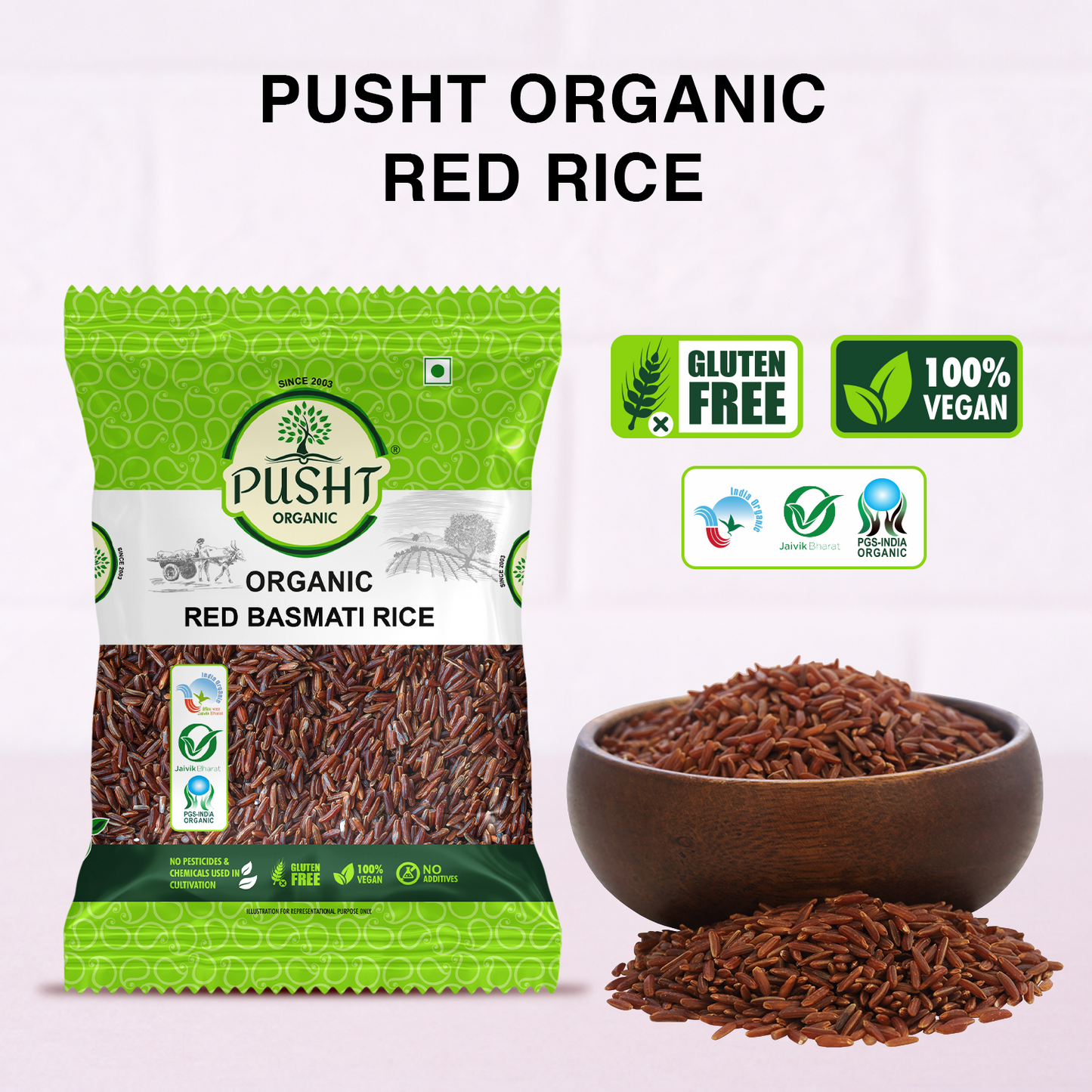 Pusht Organic Red Rice 1kg