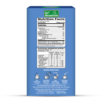HealthFields Organic Tummy Relax | Herbal Infusion Tea | 25 Tea Bags
