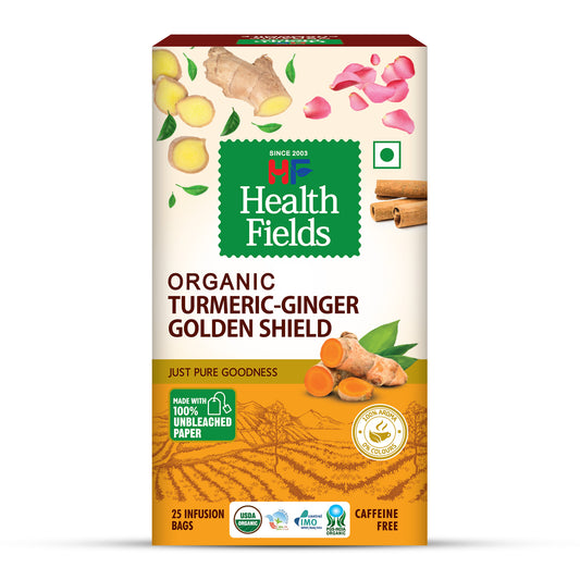 HealthFields wellness Tulsi Green Tea Lemon Ginger Hint | 25 Tea Bags