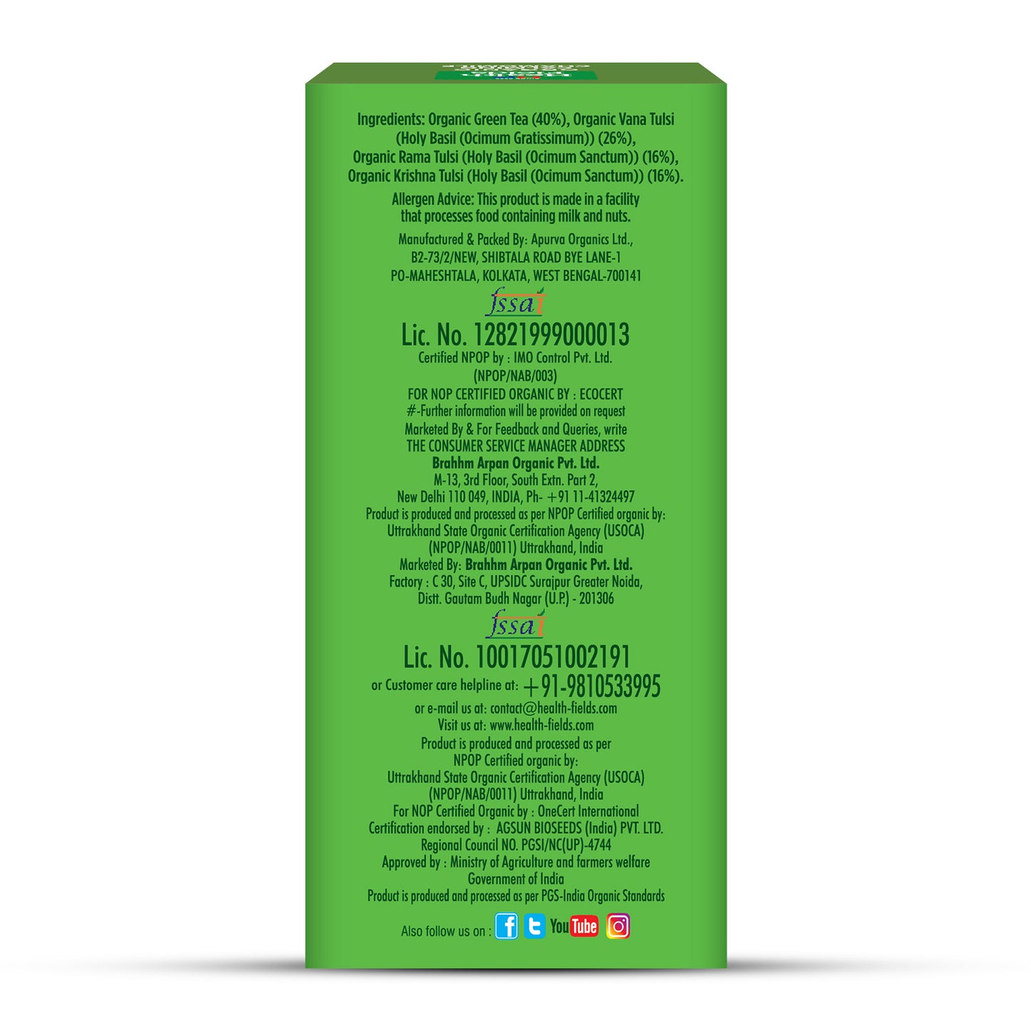 HealthFields wellness Slimcut Green Tea | 25 Tea Bags