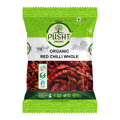 Pusht Organic Red chilli whole 100gm