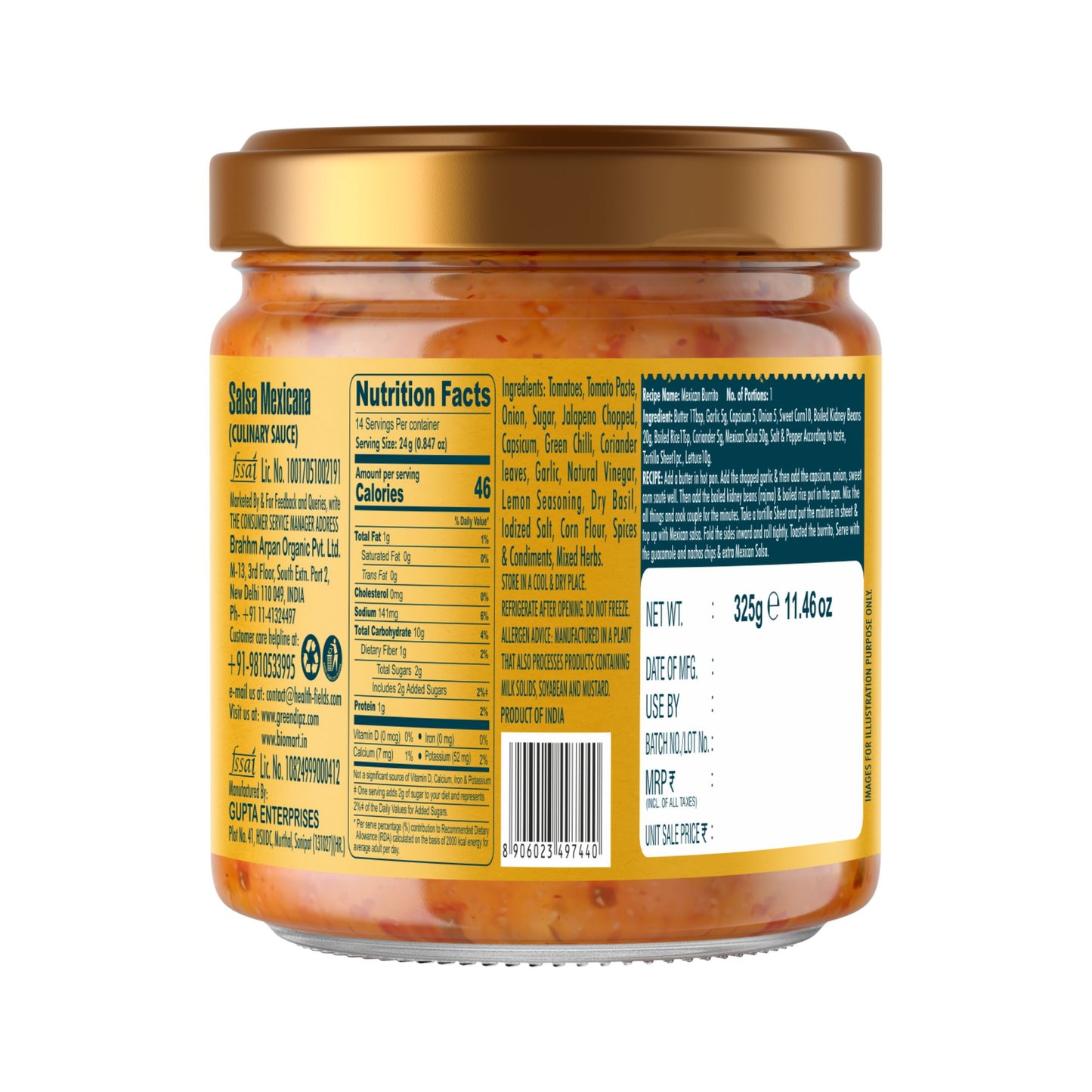 Greendipz Salsa Mexicana 325 Gm