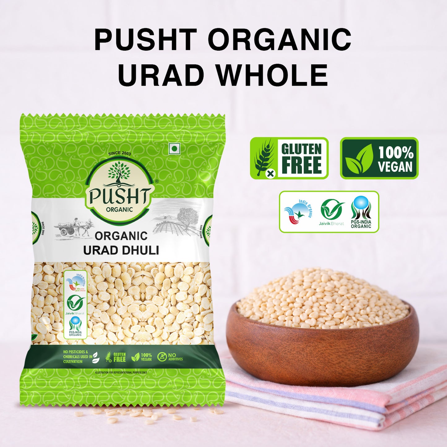 Pusht Organic Urad Dhuli