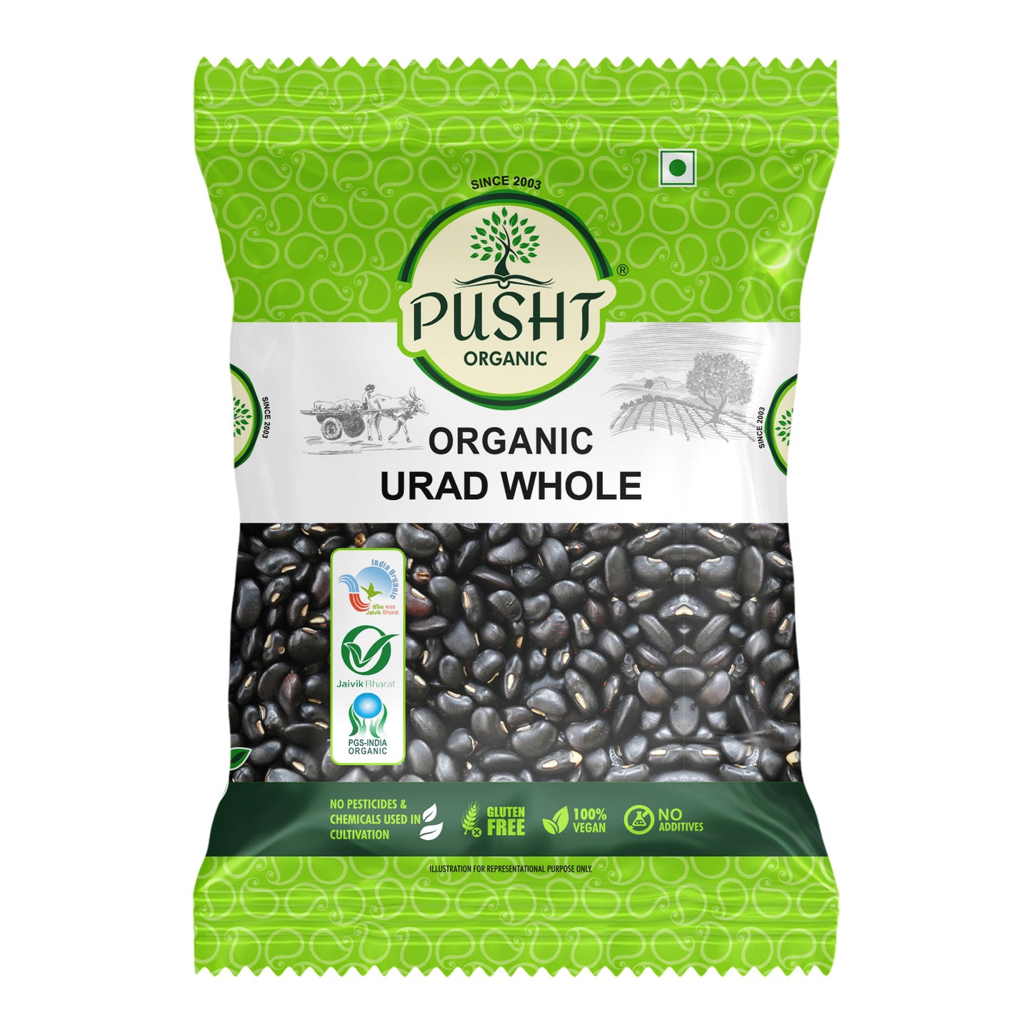 Pusht Organic Urad Whole Dal