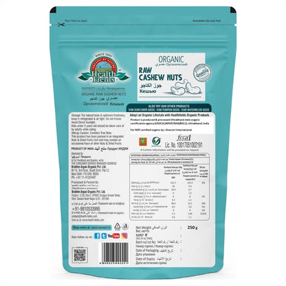 Health Fields Organic Raw Cashew Nut 250 Gm