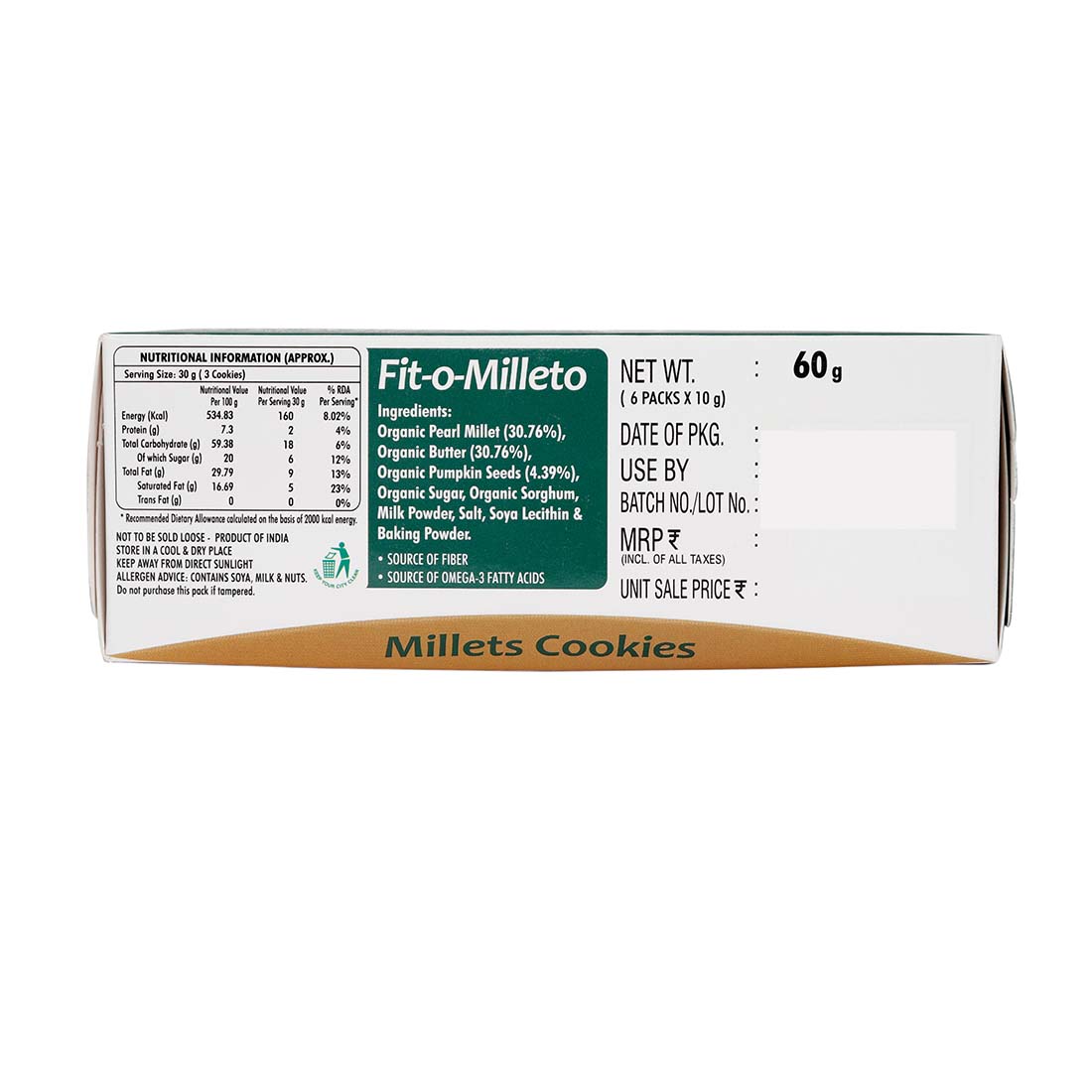 organic fit o milleto nutritional info