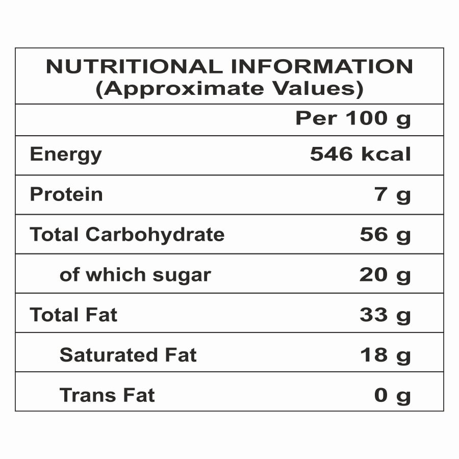 Organic Flax Amaranth Cookies Nutritional Values
