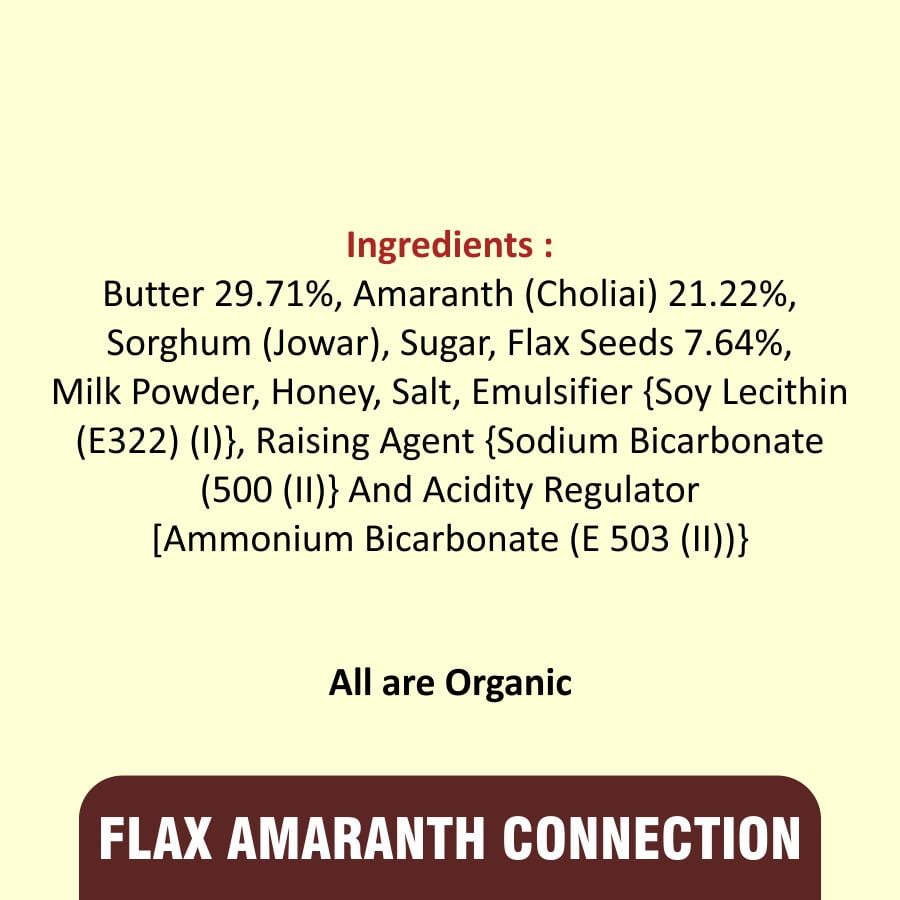 Flax Amaranth Organic Cookies Ingredients