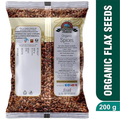 Health Fields Organic Raw Flaxseeds - 200Gm