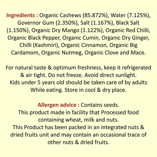 Organic Cashews Ingredients