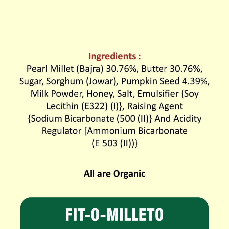 organic cookies ingredients | Fit-O-Milleto