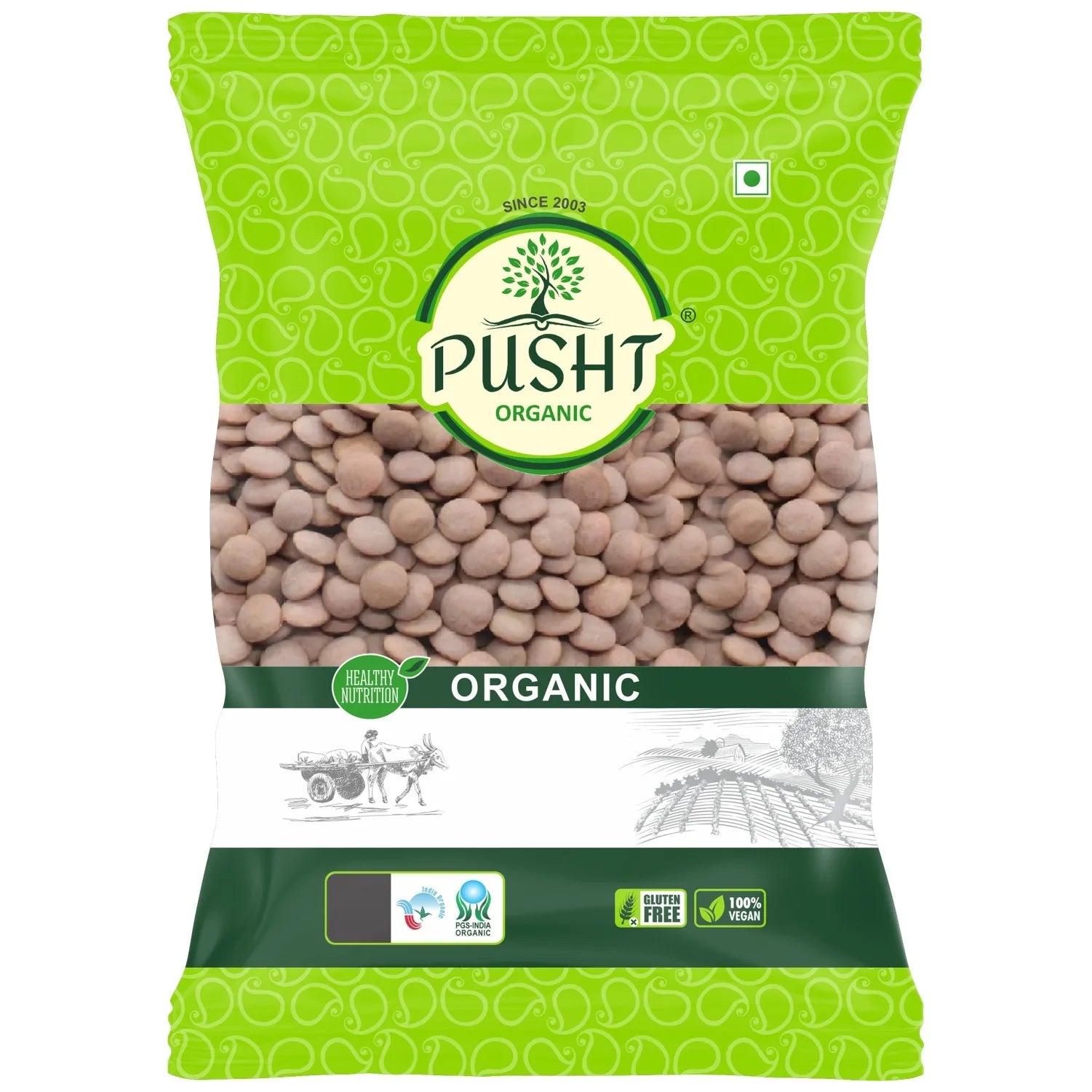 Pusht Organic Masoor whole