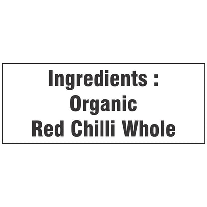 Health Fields Organic Red Chili Whole (Dried) - 100 Gm