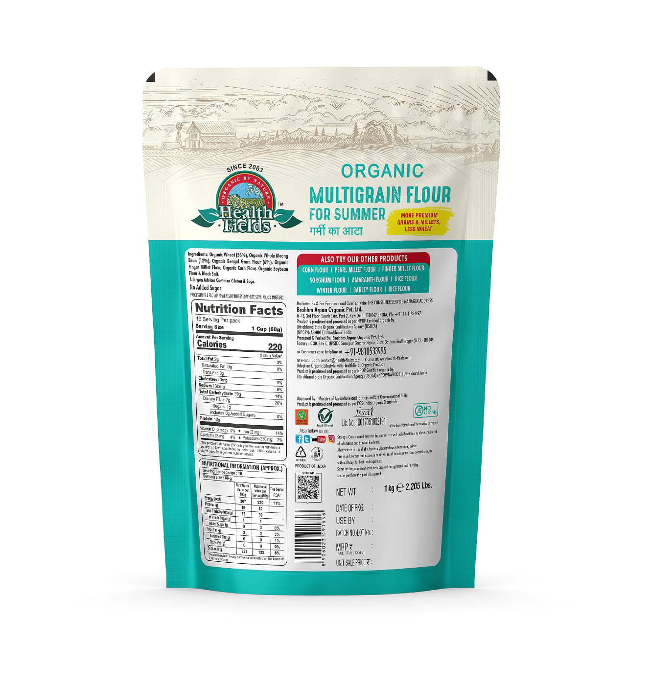 Health Fields Organic Multigrain Flour For Summer
