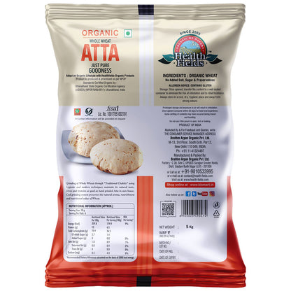 Health Fields Organic Whole Wheat Flour | ATTA - 5Kg