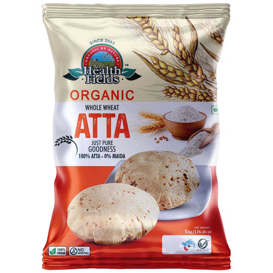 Health Fields Organic Whole Wheat Flour | ATTA - 5Kg